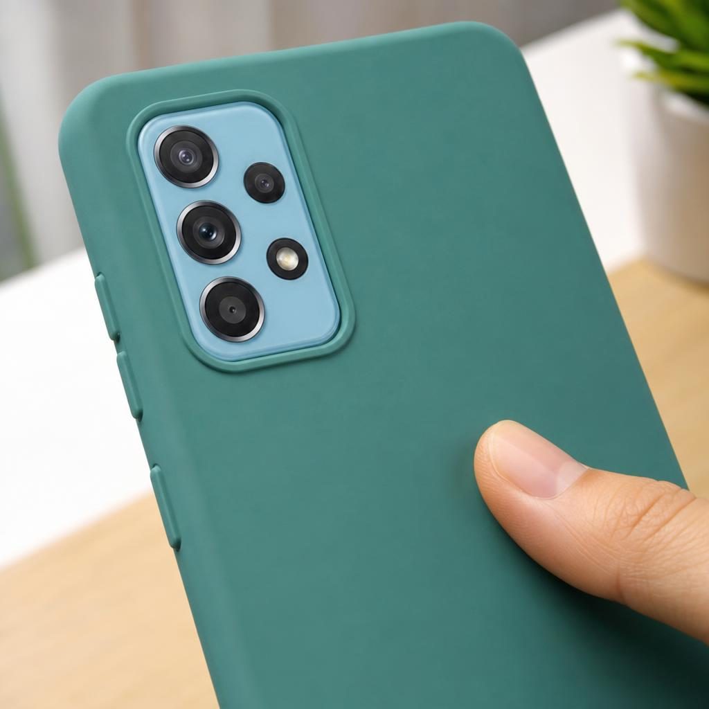Husa protectie Flippy compatibila cu Samsung Galaxy A72 Liquid Silicone Case Verde