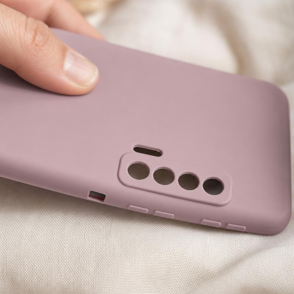 Husa protectie compatibila cu Huawei P40 Lite 5G Liquid Silicone Case Roz 4
