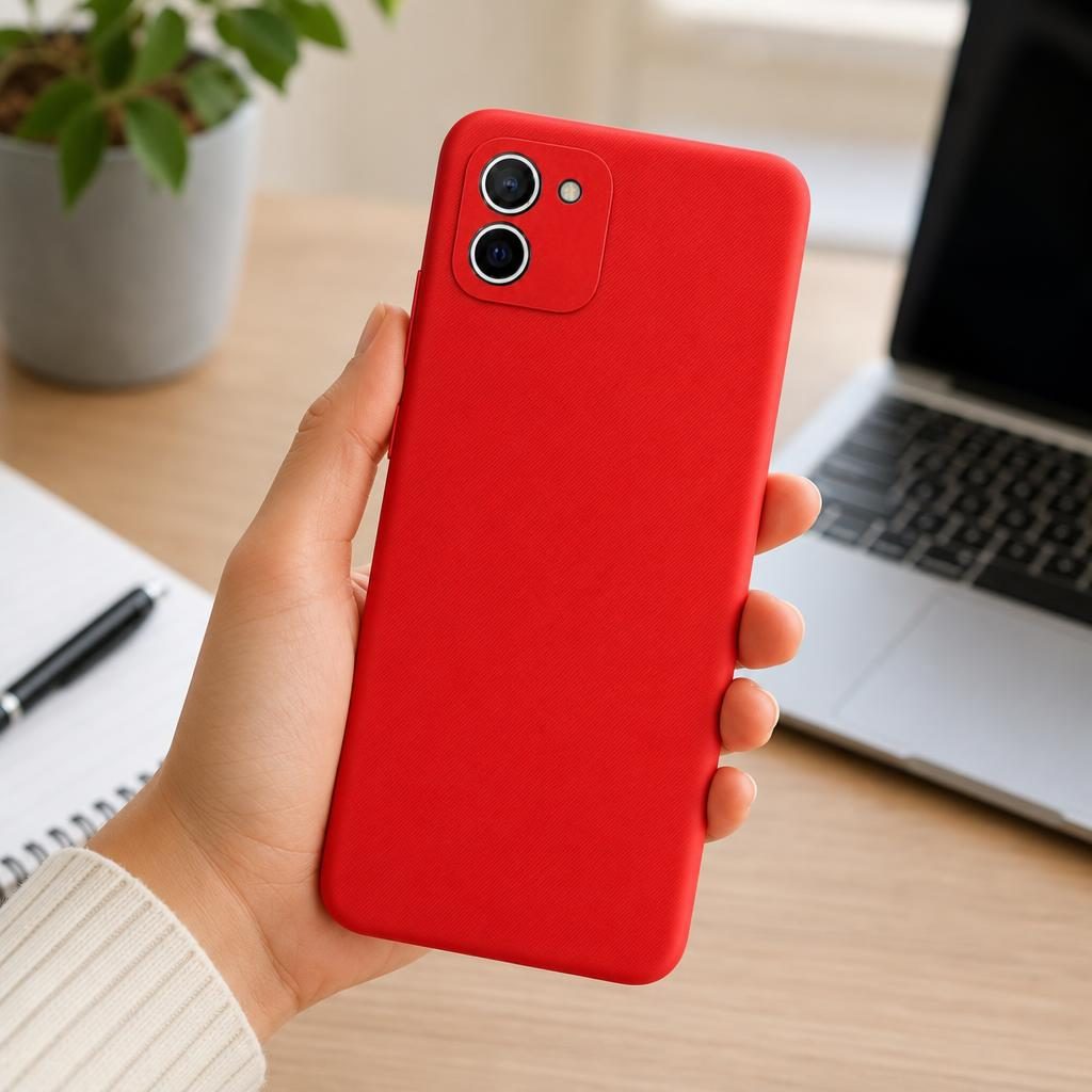 Husa pentru Samsung Galaxy A03 4G, Flippy, Liquid Silicone, cu Microfibra pe interior, Protectie Antisoc, Rosu