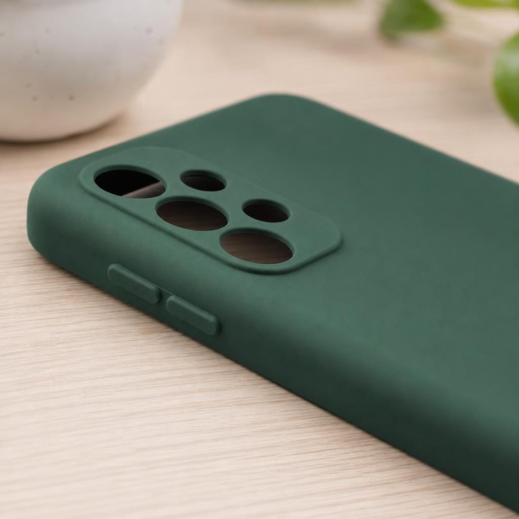 Husa pentru Samsung Galaxy A13 4G, Flippy, Liquid Silicone, cu Microfibra pe interior, Protectie Antisoc, Verde inchis