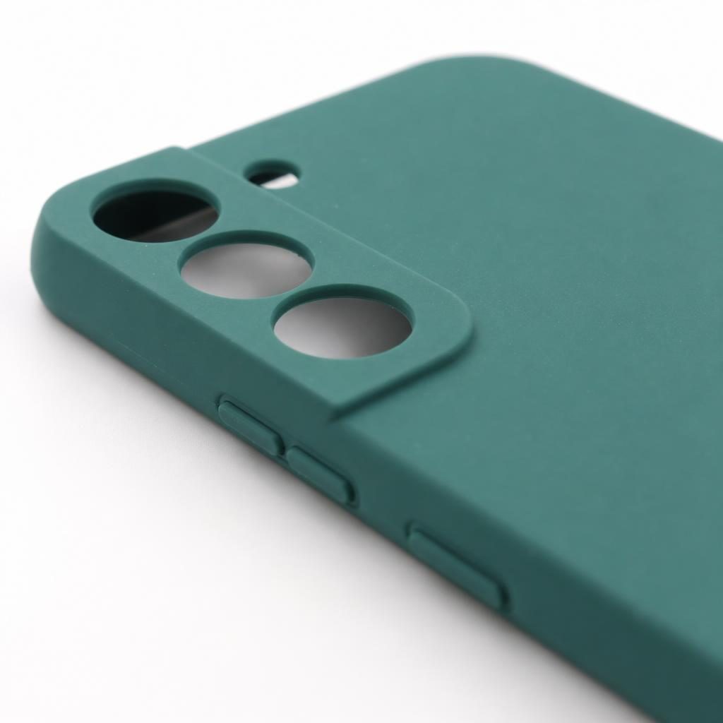 Husa pentru Samsung Galaxy S22 Plus, Flippy, Liquid Silicone, cu Microfibra pe interior, Protectie Antisoc, Verde inchis