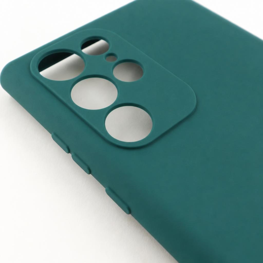 Husa pentru Samsung Galaxy S22 Ultra, Flippy, Liquid Silicone, cu Microfibra pe interior, Protectie Antisoc, Verde inchis