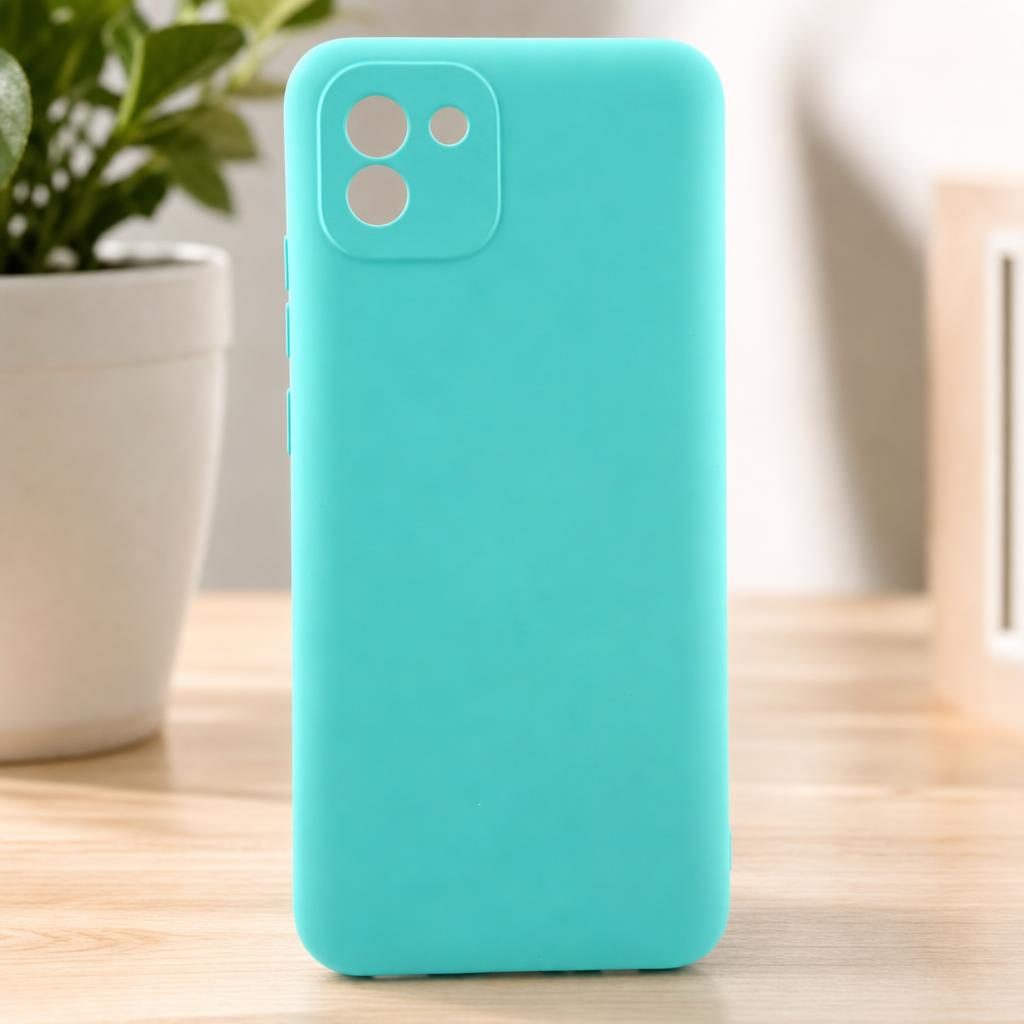 Husa pentru Samsung Galaxy A3 4G, Flippy, Liquid Silicone, cu Microfibra pe interior, Protectie Antisoc, Albastru deschis
