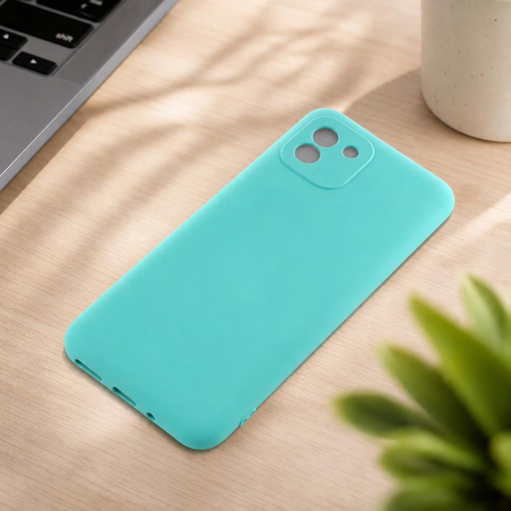 Husa pentru Samsung Galaxy A3 4G, Flippy, Liquid Silicone, cu Microfibra pe interior, Protectie Antisoc, Albastru deschis