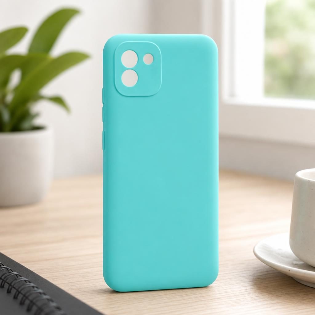 Husa pentru Samsung Galaxy A3 4G, Flippy, Liquid Silicone, cu Microfibra pe interior, Protectie Antisoc, Albastru deschis