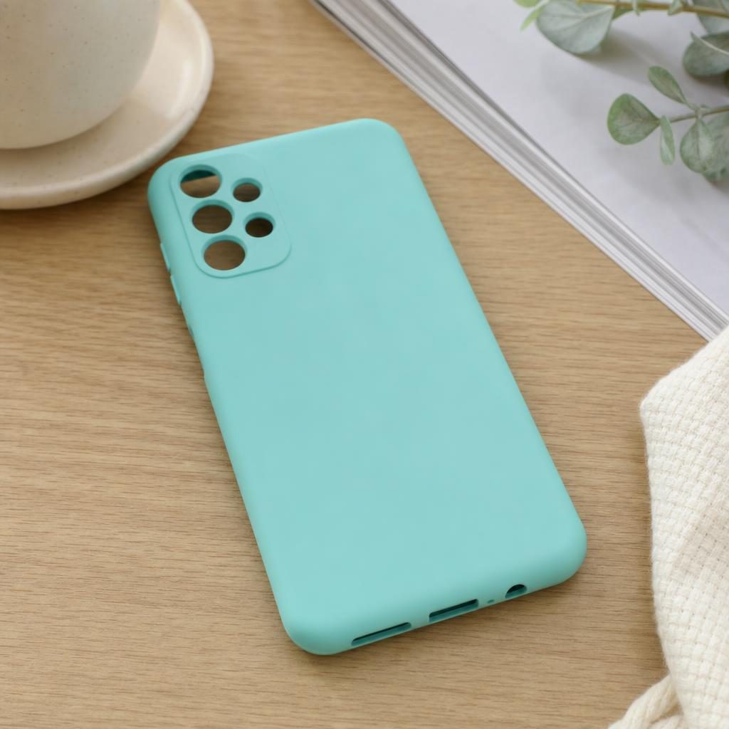 Husa pentru Samsung Galaxy A13 4G, Flippy, Liquid Silicone, cu Microfibra pe interior, Protectie Antisoc, Albastru deschis