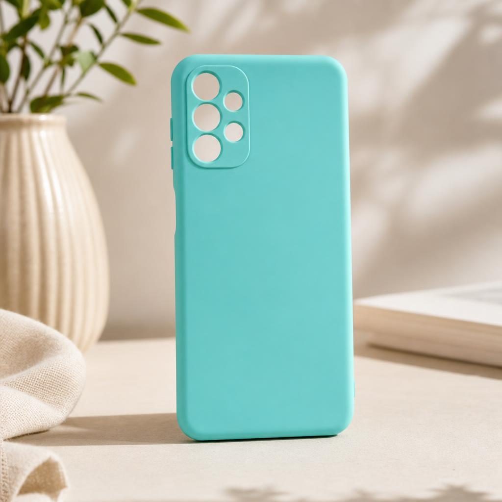 Husa pentru Samsung Galaxy A13 4G, Flippy, Liquid Silicone, cu Microfibra pe interior, Protectie Antisoc, Albastru deschis