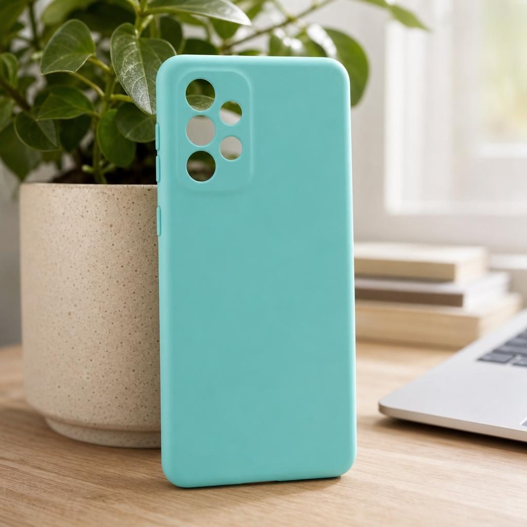 Husa pentru Samsung Galaxy A33 5G, Flippy, Liquid Silicone, cu Microfibra pe interior, Protectie Antisoc, Albastru deschis