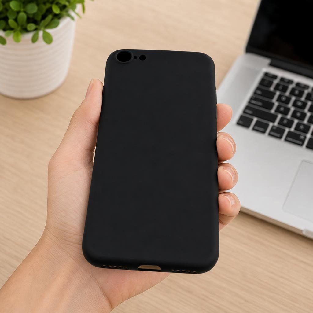 Husa protectie compatibila cu Apple iPhone 7/8/SE 2020 Liquid Silicone Case Negru