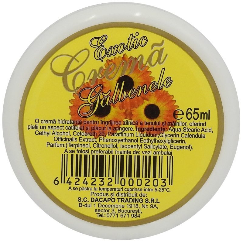 Exotic Crema 65 ml , Hidratanta Ten si Maini Galbenele