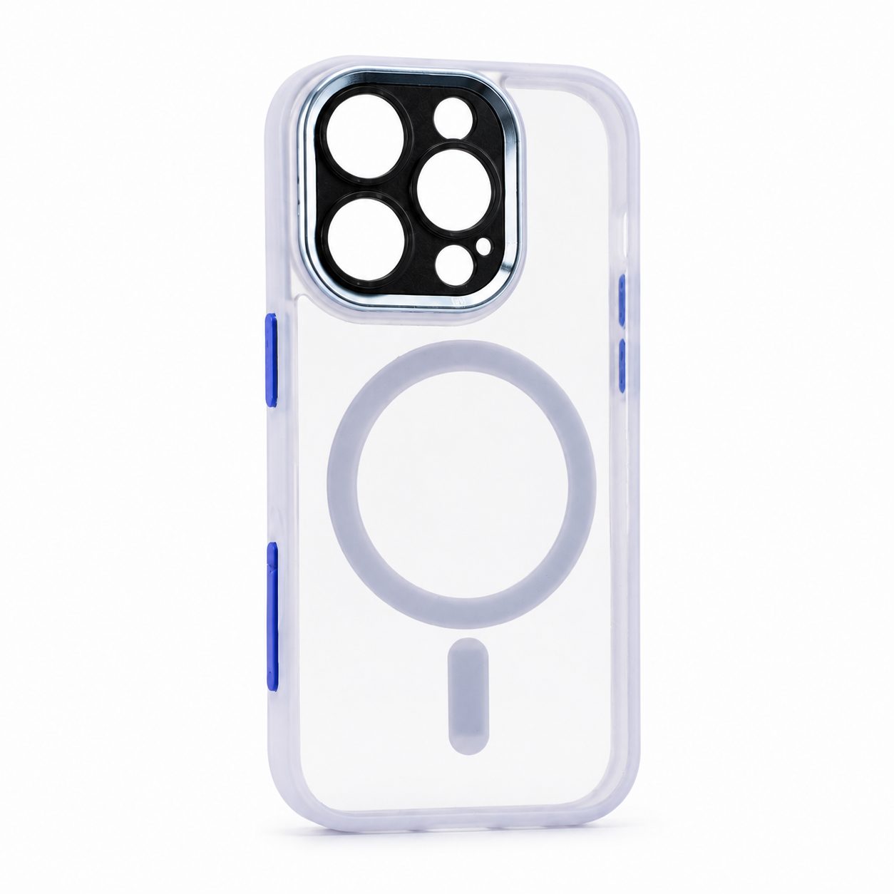 Husa de Protectie Compatibil cu iPhone 16 Pro, Flippy, Incarcare Wireless, Tehnologie Magsafe, Carcasa din TPU/ PC, Protectie Camera, Antisoc, Antizgariere, Mov (lila) - Transparent