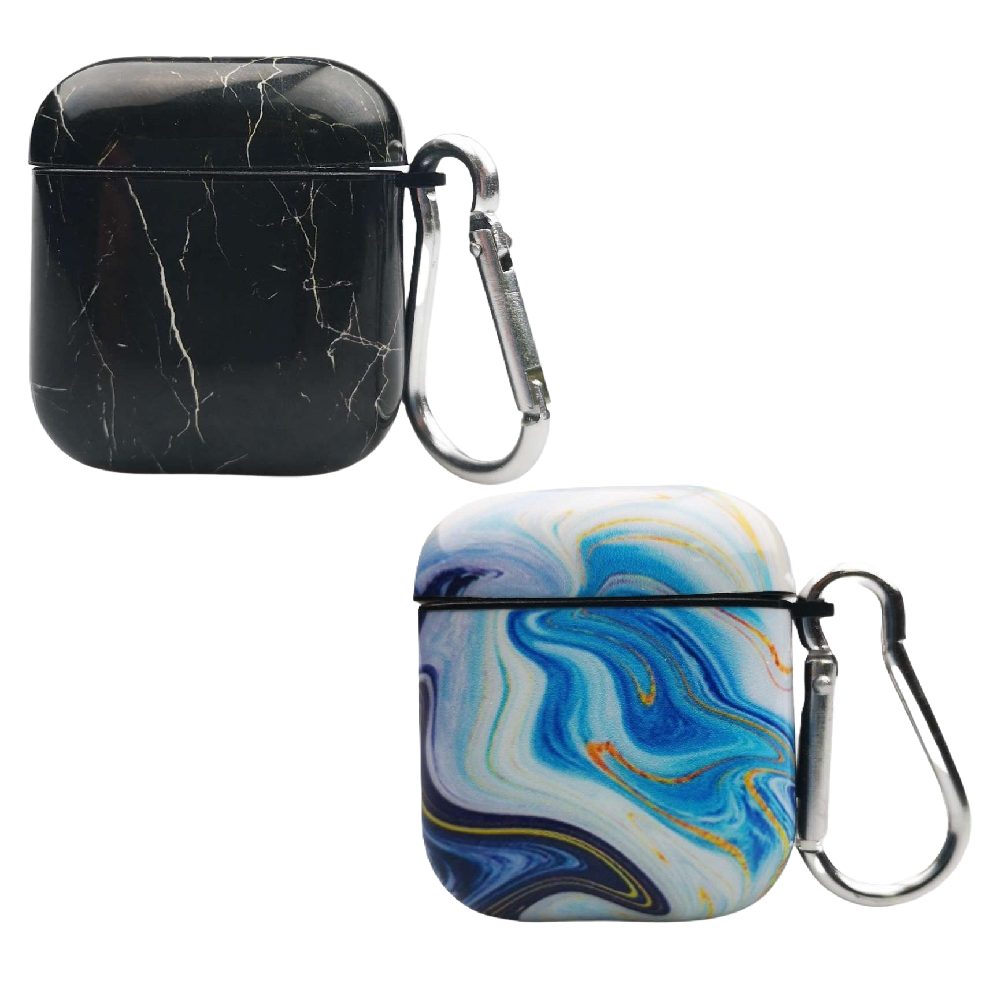 Husa AirPods cu Inel Prindere Model Marble - Imagine