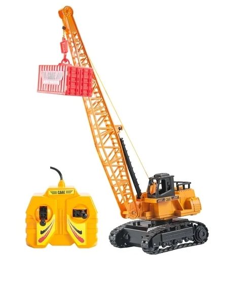 Macara cu Telecomanda Multicolor, Jucarie Macara de Constructii RC, Ridica si Coboara, Se Roteste, Telecomanda 2.4GHz, Jucarie Electrica pentru Baieti 3+ Ani, Cadou Ideal Santier si Utilaje Constructii