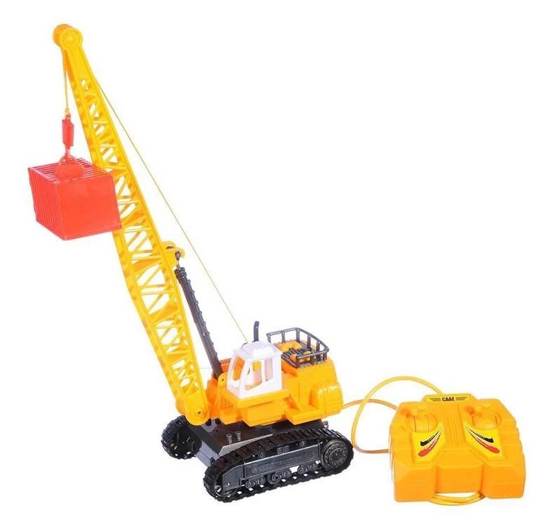 Macara cu Telecomanda Multicolor, Jucarie Macara de Constructii RC, Ridica si Coboara, Se Roteste, Telecomanda 2.4GHz, Jucarie Electrica pentru Baieti 3+ Ani, Cadou Ideal Santier si Utilaje Constructii