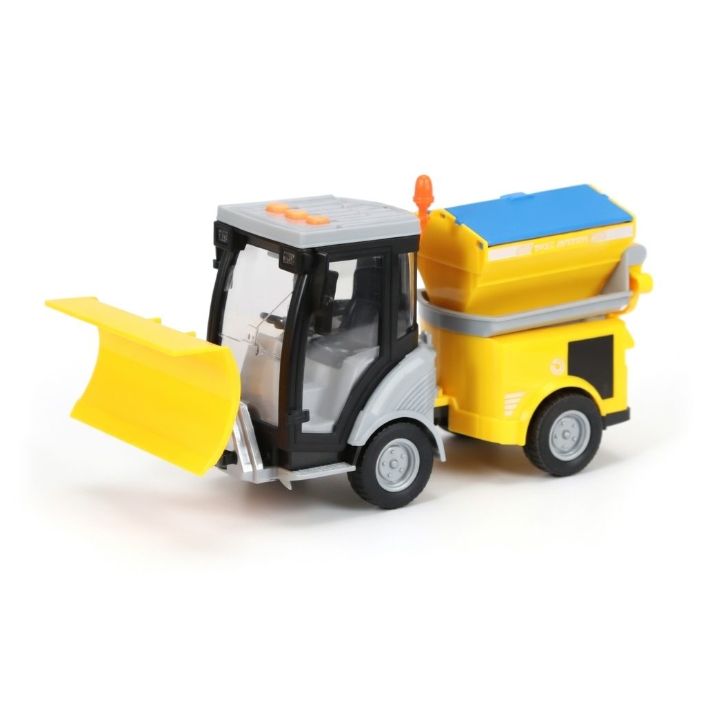 Masina de Maturat Stradala City Service 1:16 cu Lumini si Sunete, Jucarie Interactiva Realista de Curatenie Urbana pentru Copii, Vehicul Galben cu Efecte Luminoase, Sunete Autentice si Cos de Gunoi, Masinuta de Santier Oras Plina de Aventura 1