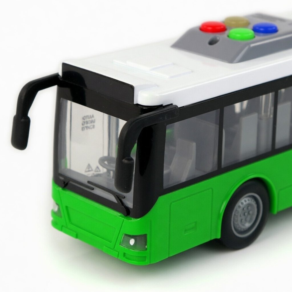 Autobuz Interactiv Verde, Cu Frictiune, Lumini Si Sunete, Jucarie Vehicul Urban Realist Pentru Copii, Autobuz Cu Design Modern, Efecte Luminoase Si Sonore, Aventura De Calatorie Prin Oras, Pentru Copii 3+ Ani 5