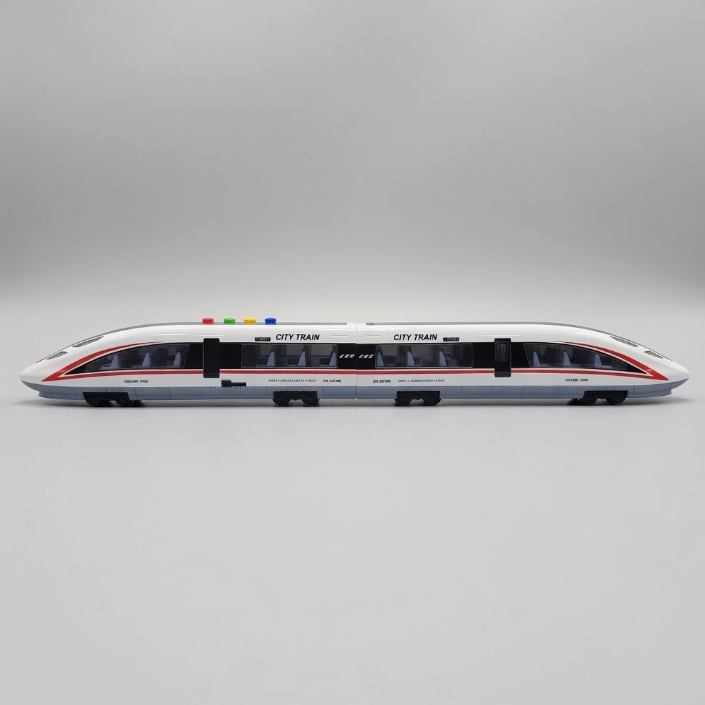 Tren De Mare Viteza Pentru Copii Tip City Train, Jucarie Locomotiva Moderna Cu Design Realist, Tren Pasageri Lung Cu Detalii Aerodinamice, Jucarie Transport Feroviar Pentru Joaca Si Colectie Copii 3+ Ani, Alb 5