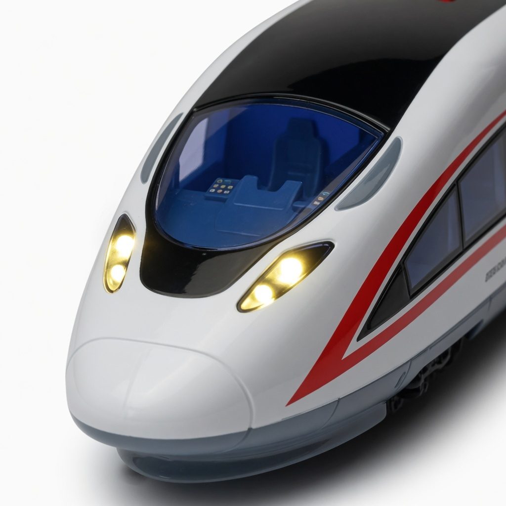 Tren De Mare Viteza Pentru Copii Tip City Train, Jucarie Locomotiva Moderna Cu Design Realist, Tren Pasageri Lung Cu Detalii Aerodinamice, Jucarie Transport Feroviar Pentru Joaca Si Colectie Copii 3+ Ani, Alb 3