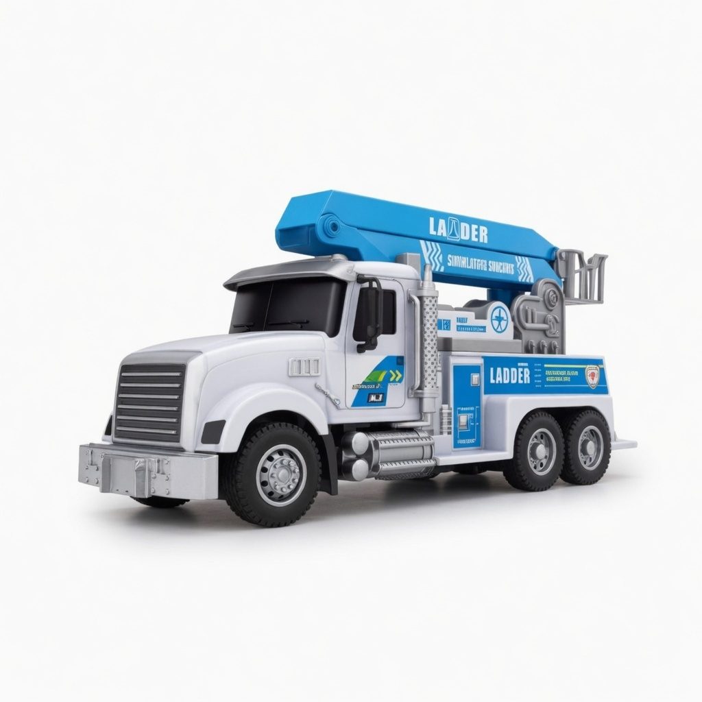 Camion Cu Scara Telescopica Cu Frictiune, Cu Lumini Si Sunete, Jucarie Interactiva Autospeciala Interventie, Camion Cu Macara Si Platforma Extensibila, Vehicul Constructii Realist, Efecte Luminoase Si Sonore, Pentru Copii 3+ Ani 3