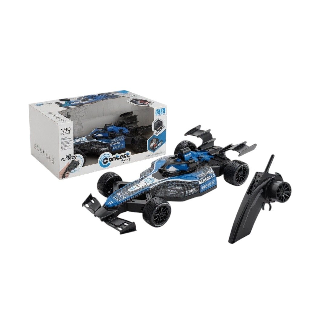 Masina Formula 1 Cu Telecomanda, Masina RC Sport Cu Design F1 Si Control Wireless, Masina De Curse Rapida Cu Telecomanda Si Directie Precisa, Jucarie Auto Interactiva Pentru Copii 3+ Ani, Albastru 4