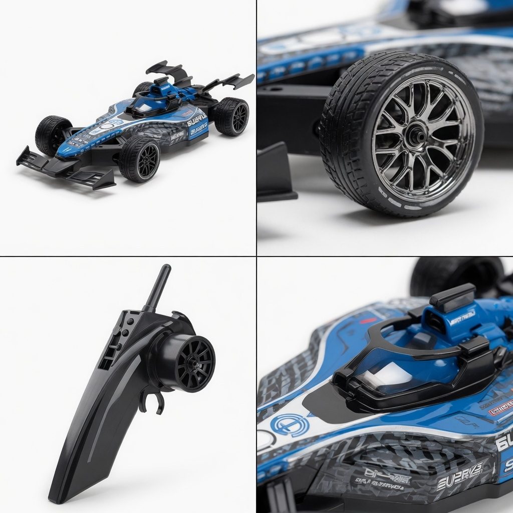 Masina Formula 1 Cu Telecomanda, Masina RC Sport Cu Design F1 Si Control Wireless, Masina De Curse Rapida Cu Telecomanda Si Directie Precisa, Jucarie Auto Interactiva Pentru Copii 3+ Ani, Albastru 3