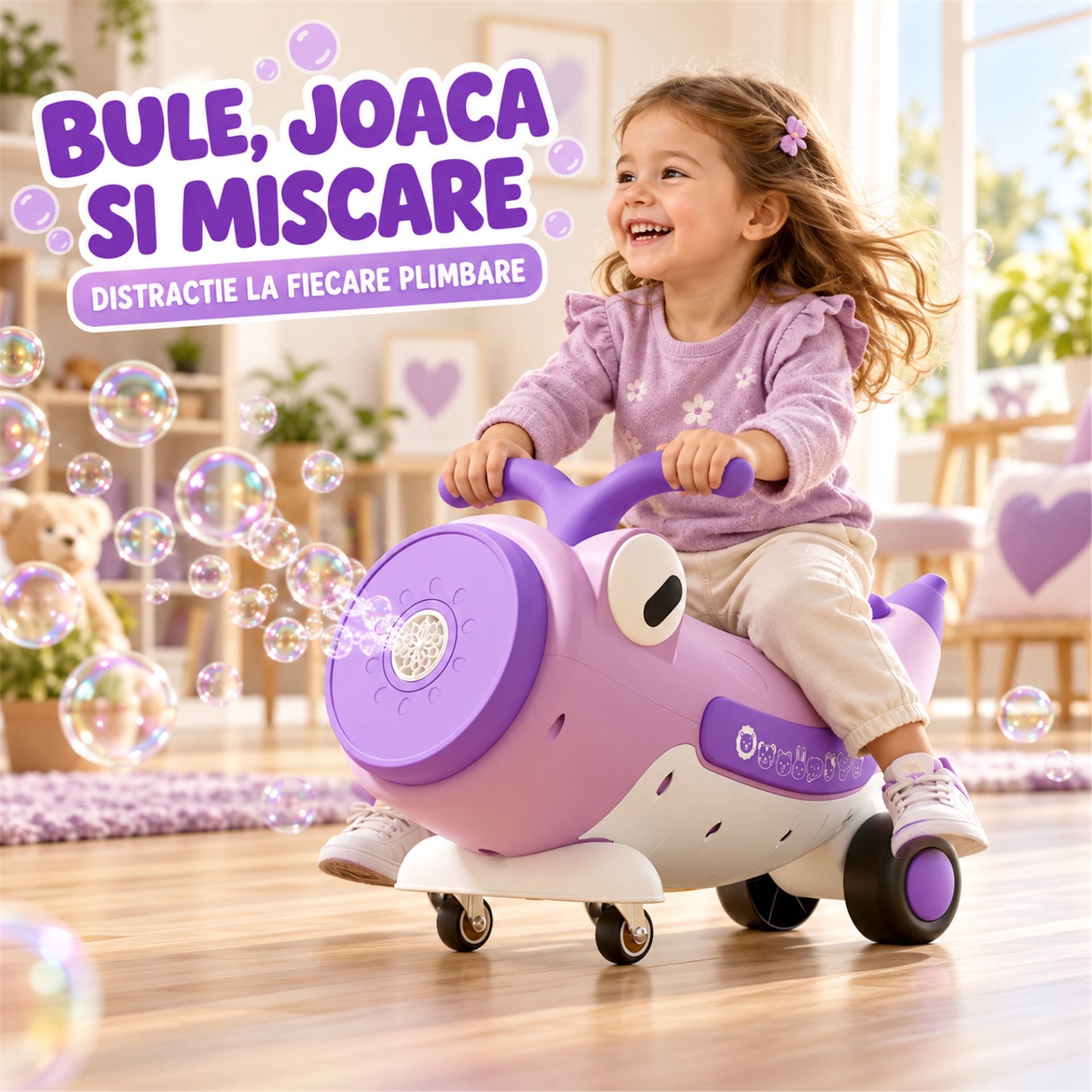 Detaliu design animal mașinuță Flippy