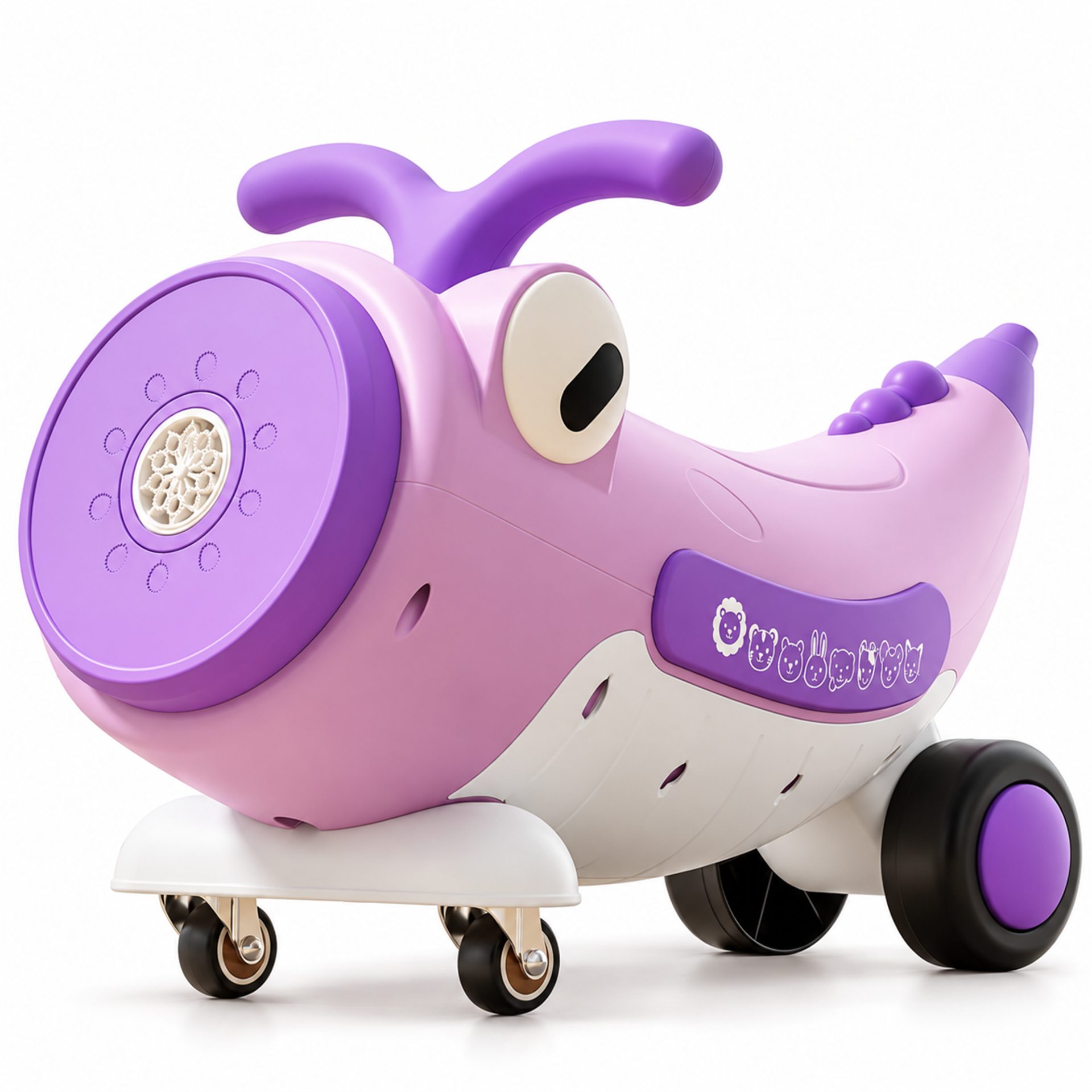 Mașinuță ride-on Flippy mov cu roți 360 și ghidon