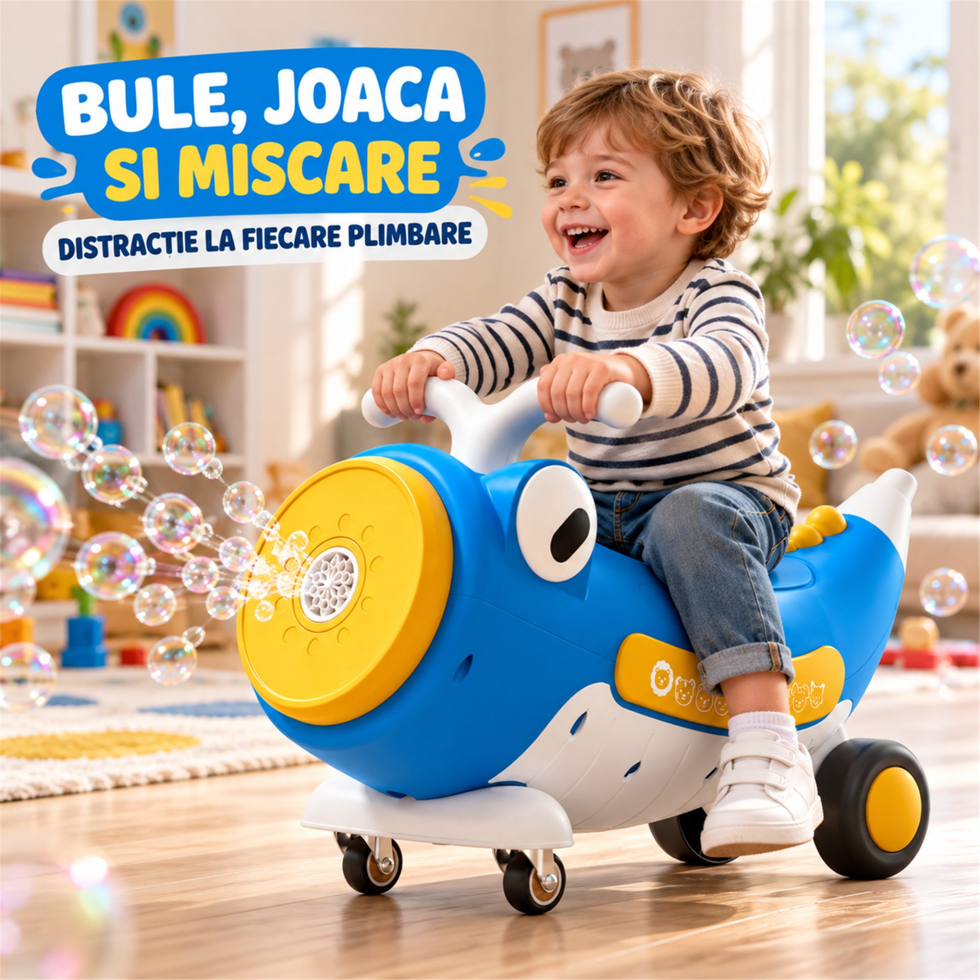 Detaliu ghidon și caracteristici mașinuță Flippy