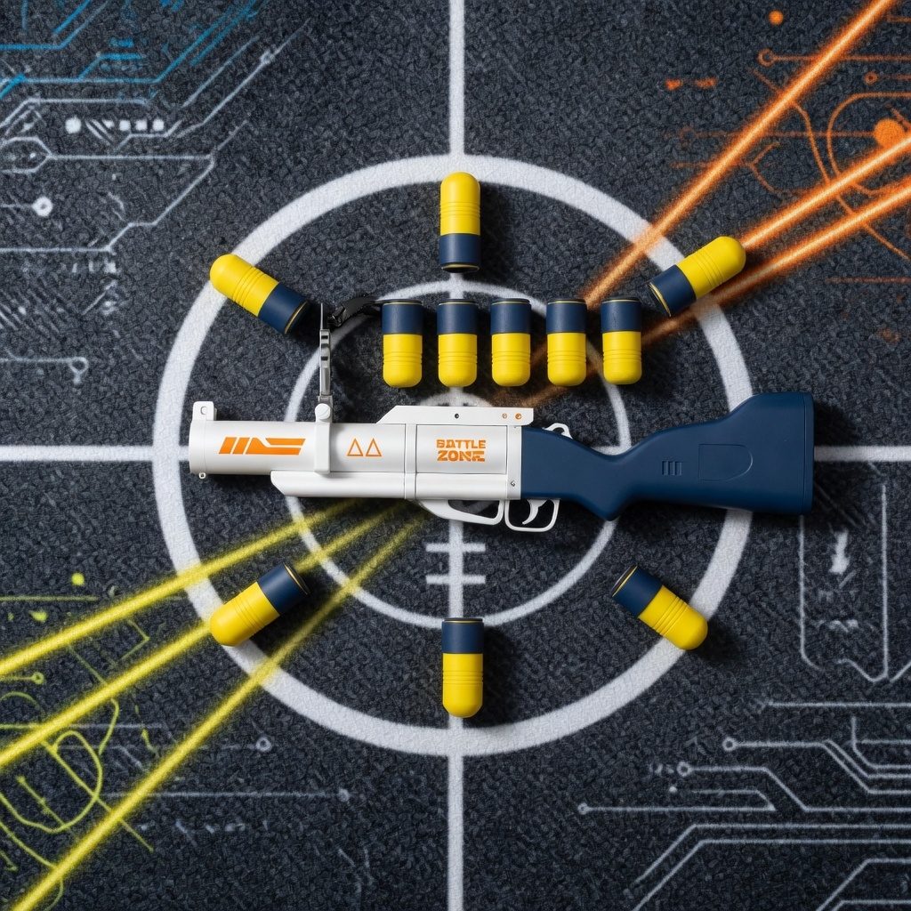 Pusca De Jucarie Tip Revolver Cu 6 Gloante Din Burete Pentru Copii, Blaster Cu Lansare Manuala Si Design Modern, Jucarie Cu Proiectile Moi Si Sistem De Tragere, Set Interactiv De Actiune Pentru Joaca Copii 3+ Ani, Alb/Albastru 5