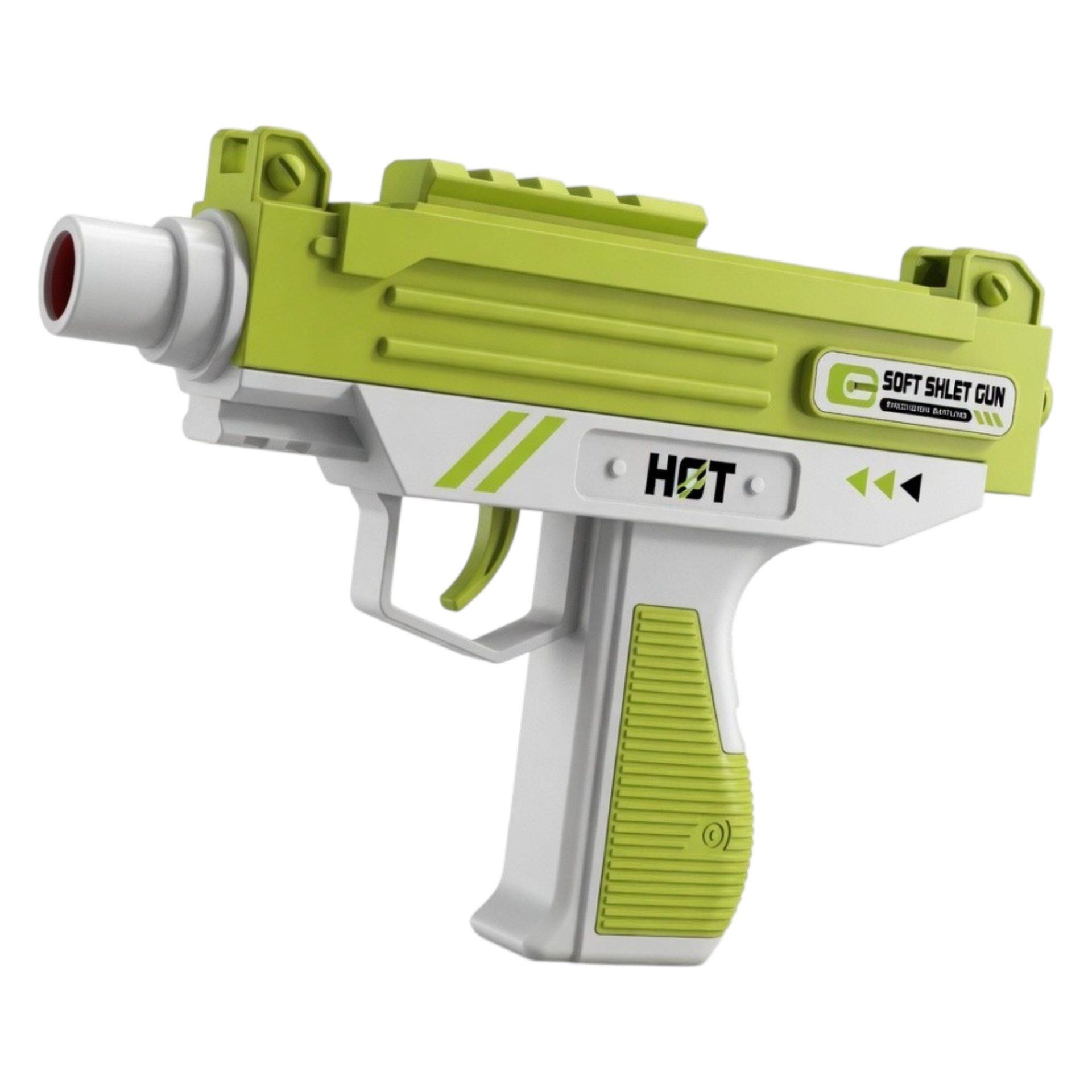 Pistol Automat De Jucarie Cu Gloante Din Burete Pentru Copii, Blaster Tip Uzi Cu Proiectile Moi Si Reincarcare Manuala, Arma De Jucarie Compacta Cu Design Modern Pentru Joaca Interior Exterior Copii 8+ Ani, Verde 2
