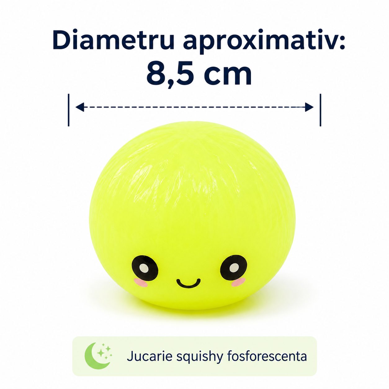 Jucarie Squishy Dumpling NeeDoh, , Model Fata Zambitoare, Glow in the Dark, Diametru 8.5 cm, Culoare Aleatorie 5