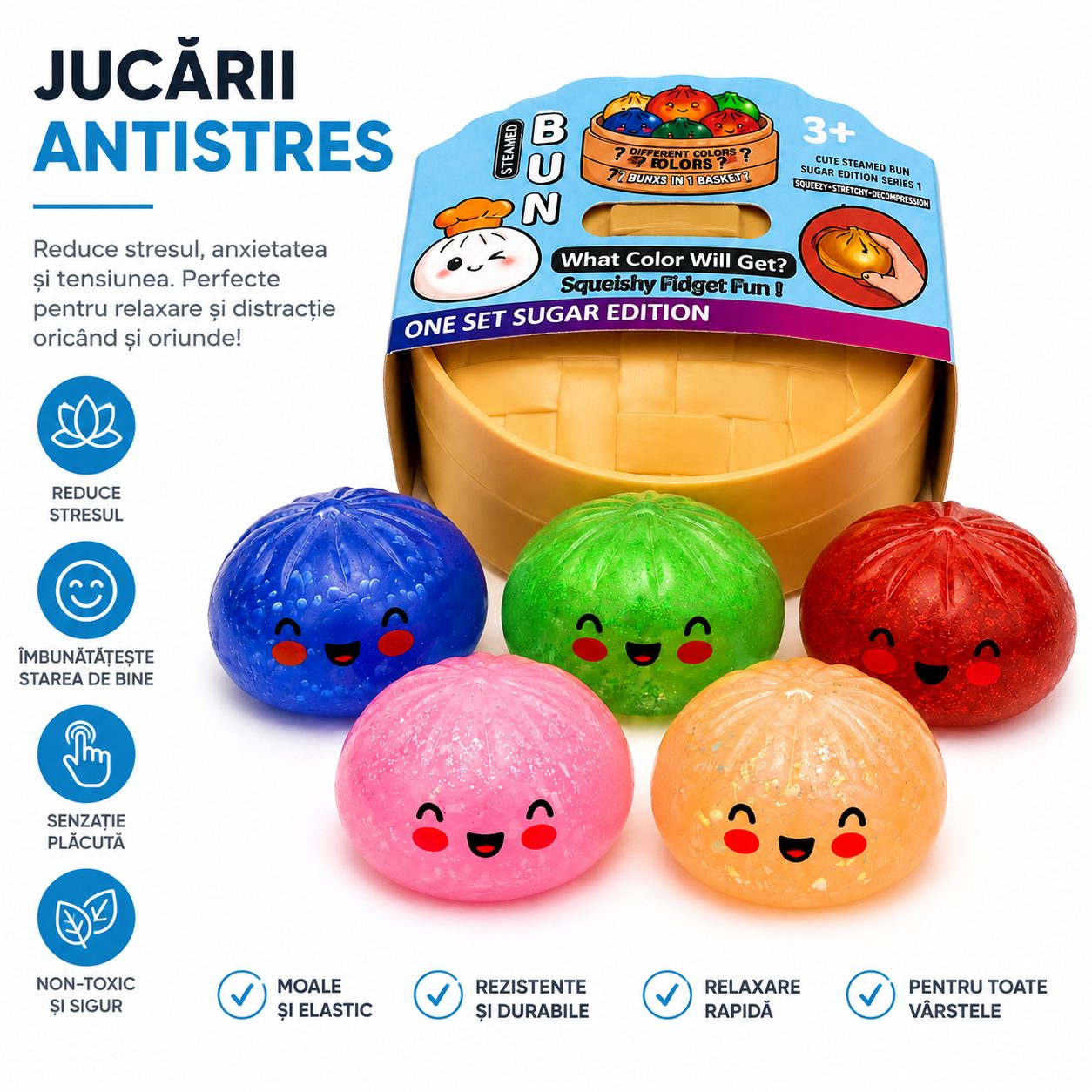 Detaliu squishy Flippy cu sclipici