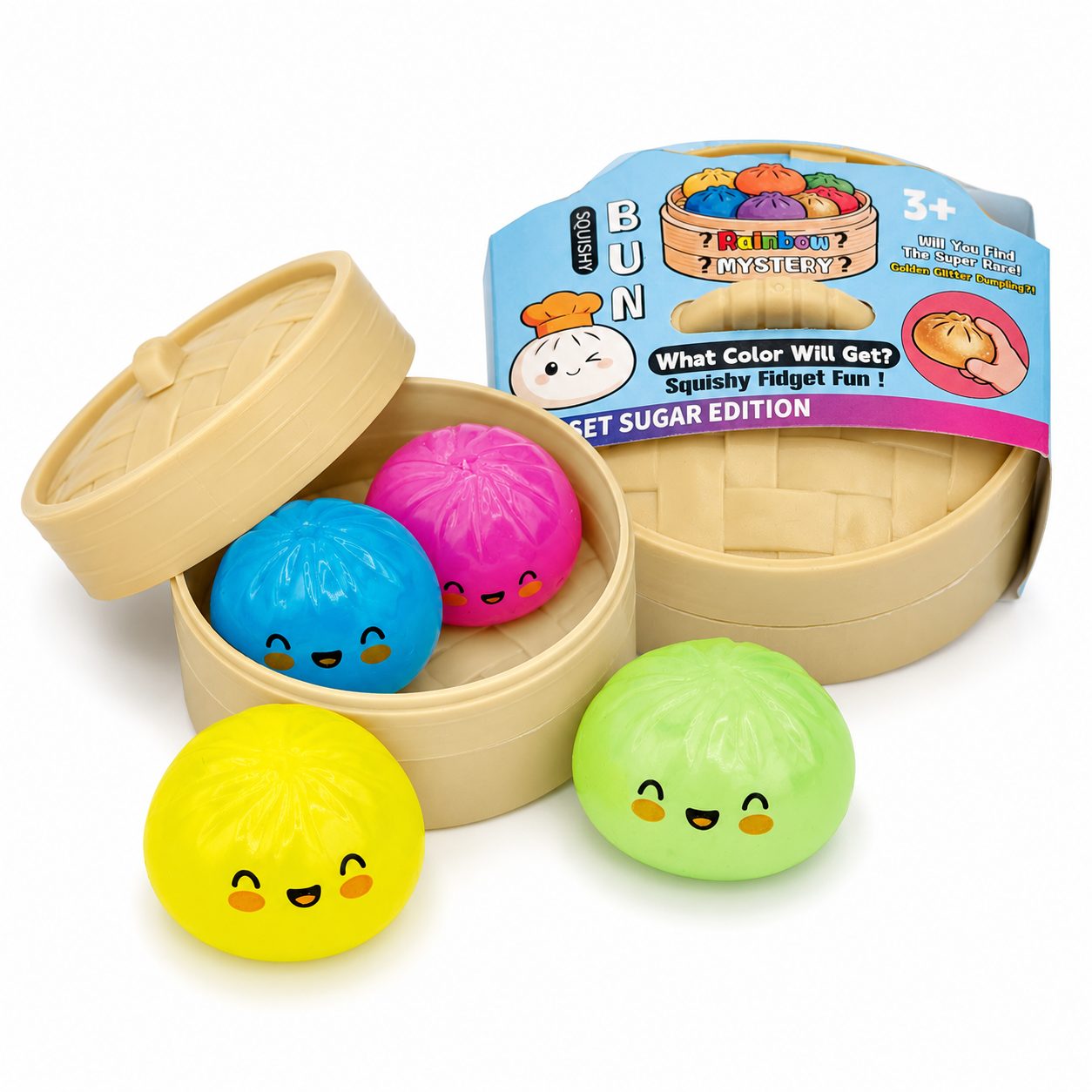 Jucarie Squishy Dumpling Antistres, Flippy, Model Fata Zambitoare