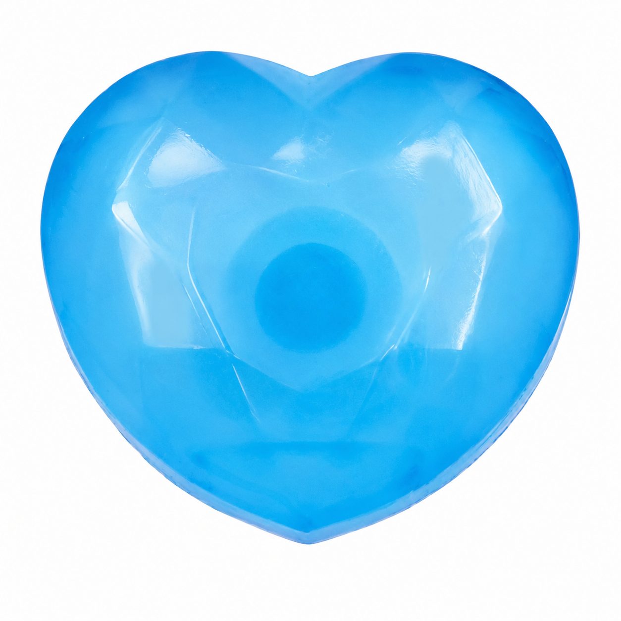 Jucarie Squishy Dumpling in Forma de Inima, , Model Diamant 3D, Antistres Senzoriala Comprimabila cu Revenire Lenta, 6.5x3.5x6 cm, Albastru