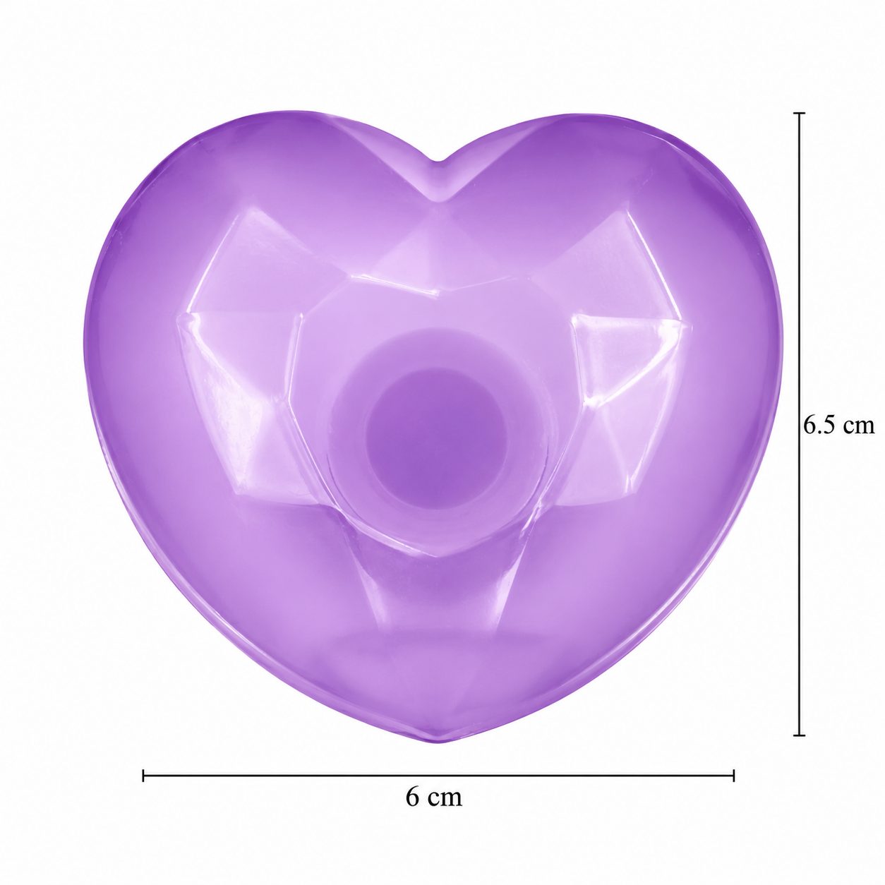 Jucarie Squishy Dumpling in Forma de Inima, , Model Diamant 3D, Antistres Senzoriala Comprimabila cu Revenire Lenta, 6.5x3.5x6 cm, Mov 2