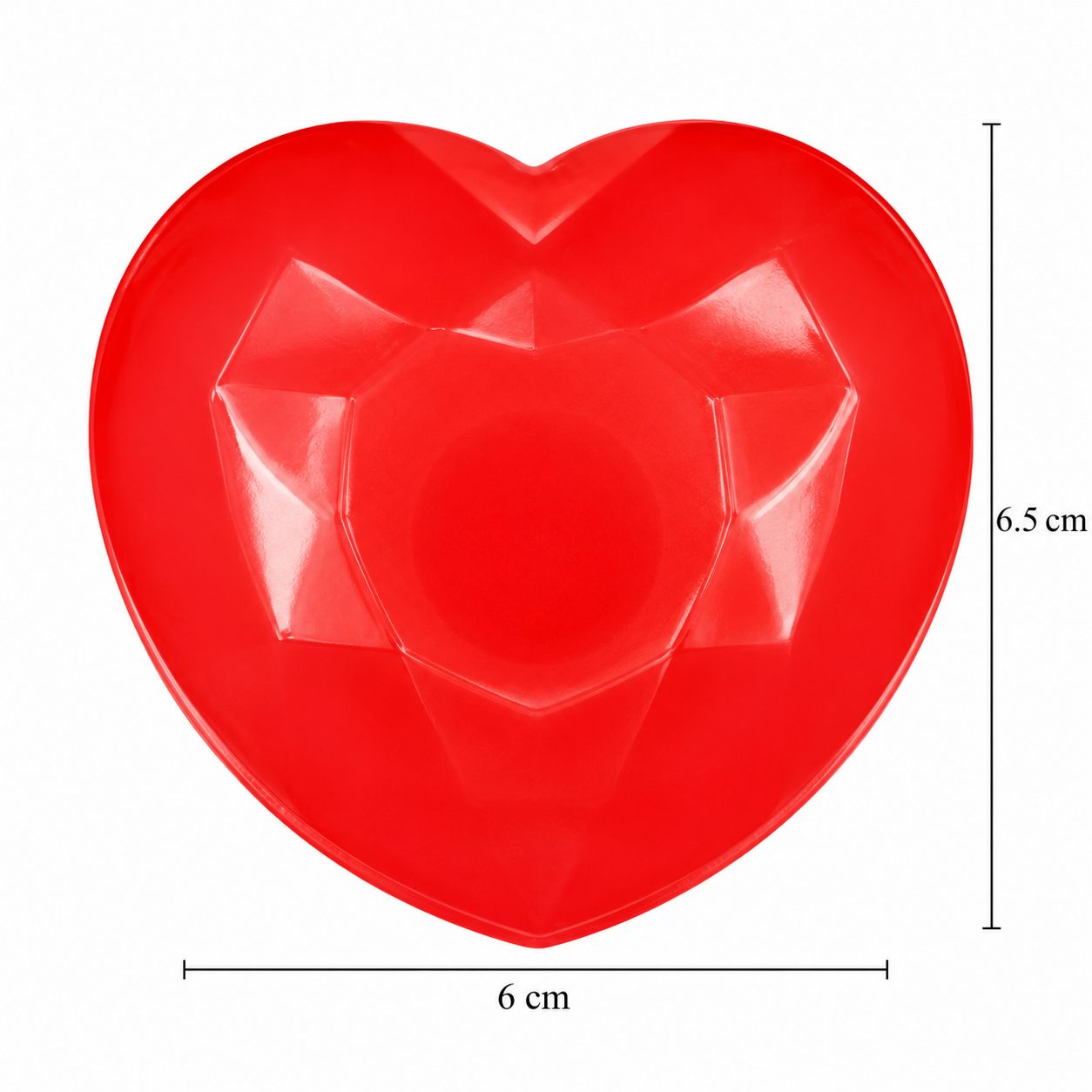 Jucarie Squishy Dumpling in Forma de Inima, , Model Diamant 3D, Antistres Senzoriala Comprimabila cu Revenire Lenta, 6.5x3.5x6 cm, Rosu 2