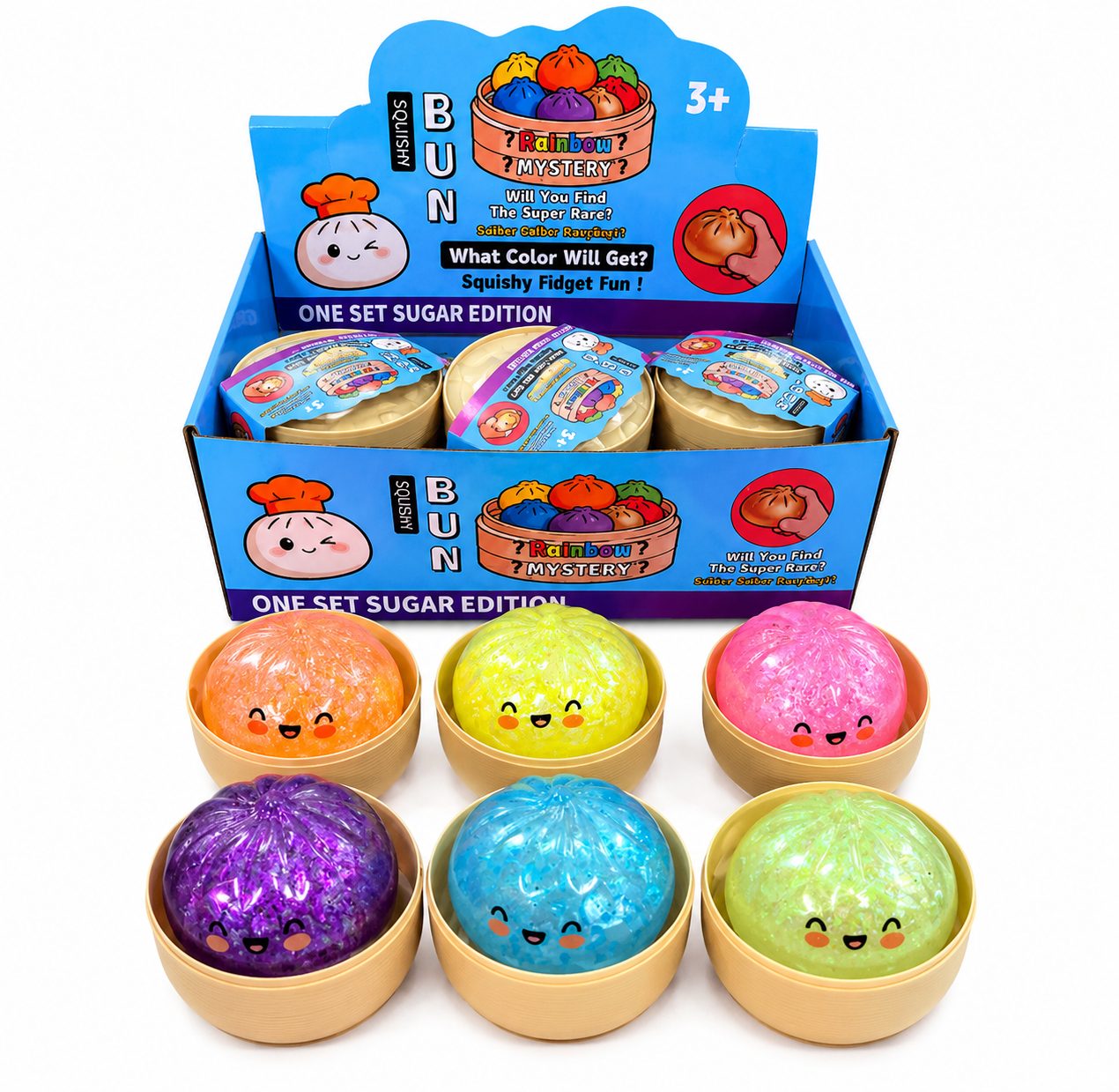 Jucarie Dumpling Squishy Flippy multicolor 8.5 cm