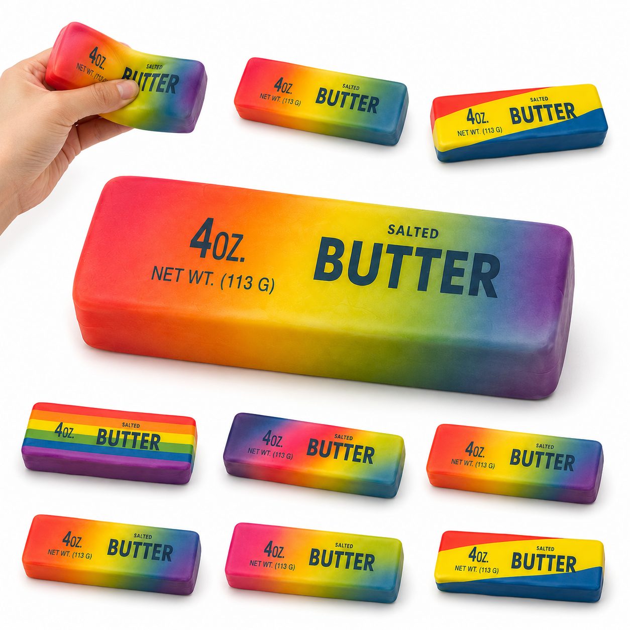 Jucărie Squishy Needoh Antistres în Formă de Unt, , Slow Rising, Textură Moale și Elastică, 14 cm, Diverse Modele, Multicolor 2