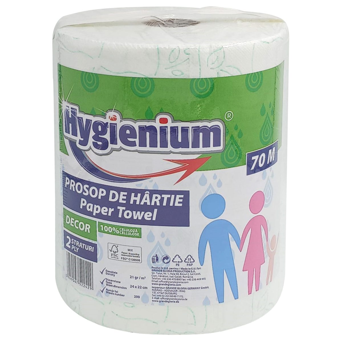 Hygienium Prosop Hartie Decor 2STR 70M Green 1