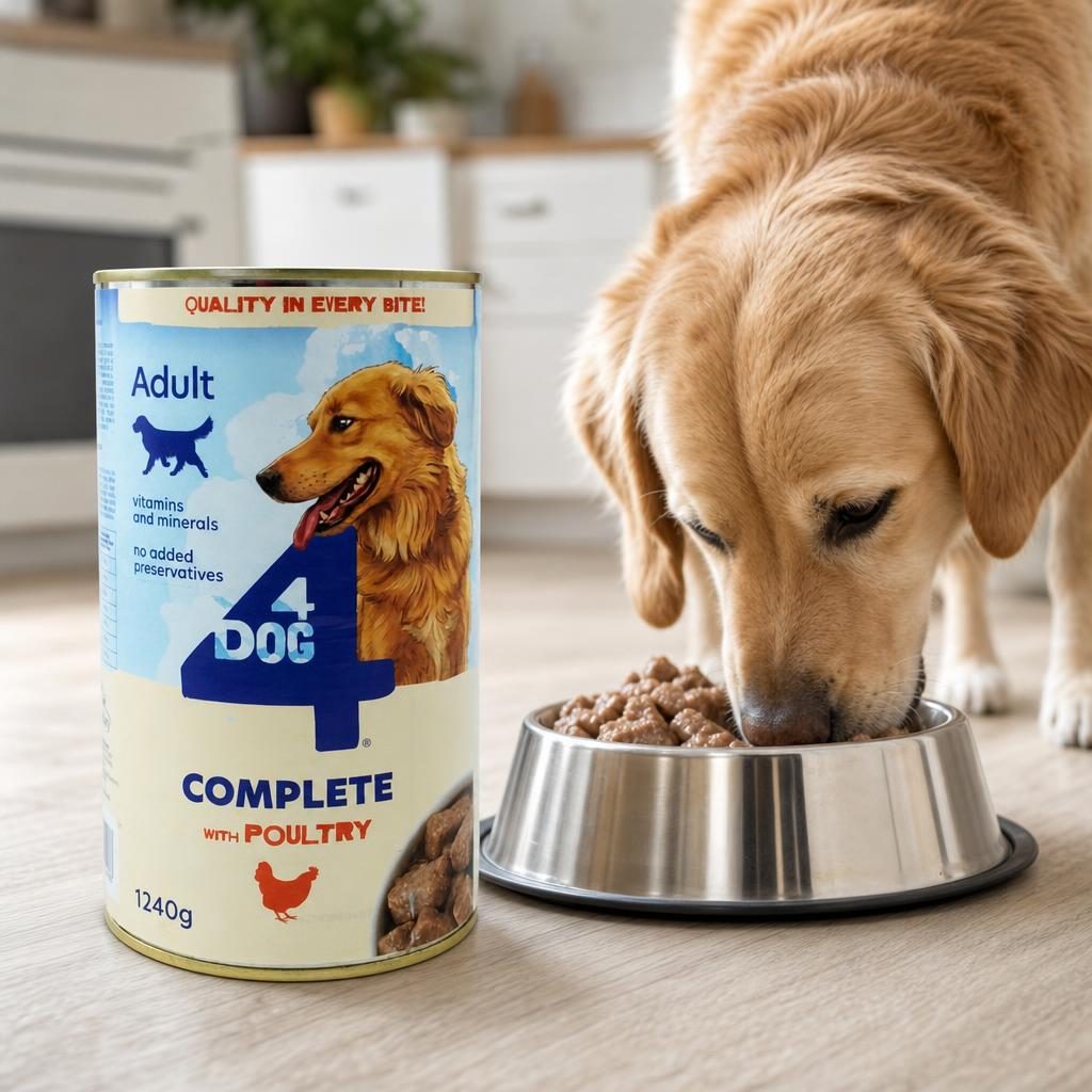 Conserva, 4DOG, Caini 1240 g Pui