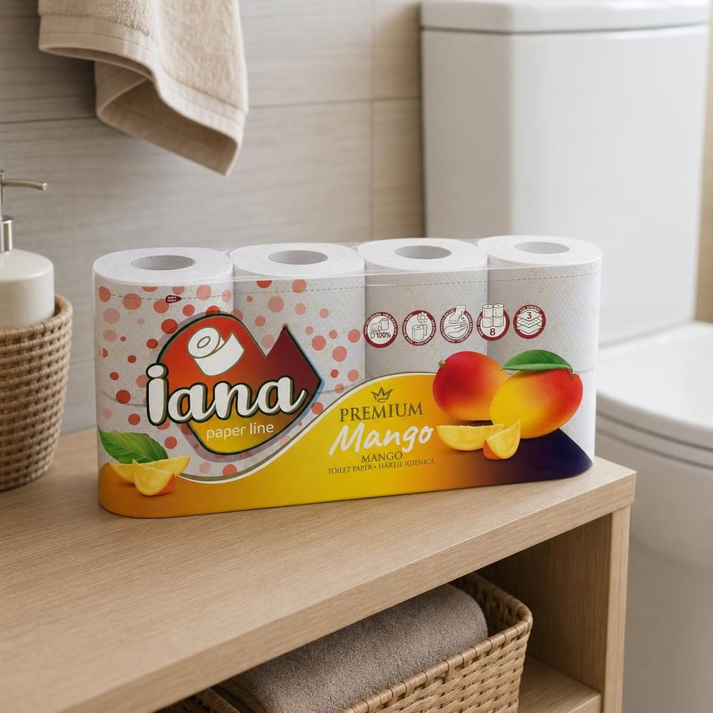 Iana Hartie Igienica 8ROLE 3STR Premium Mango