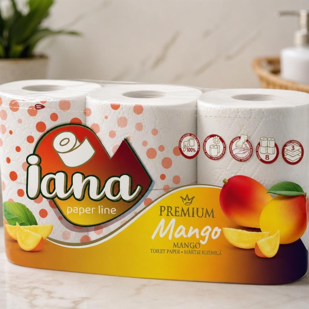 Iana Hartie Igienica 8ROLE 3STR Premium Mango