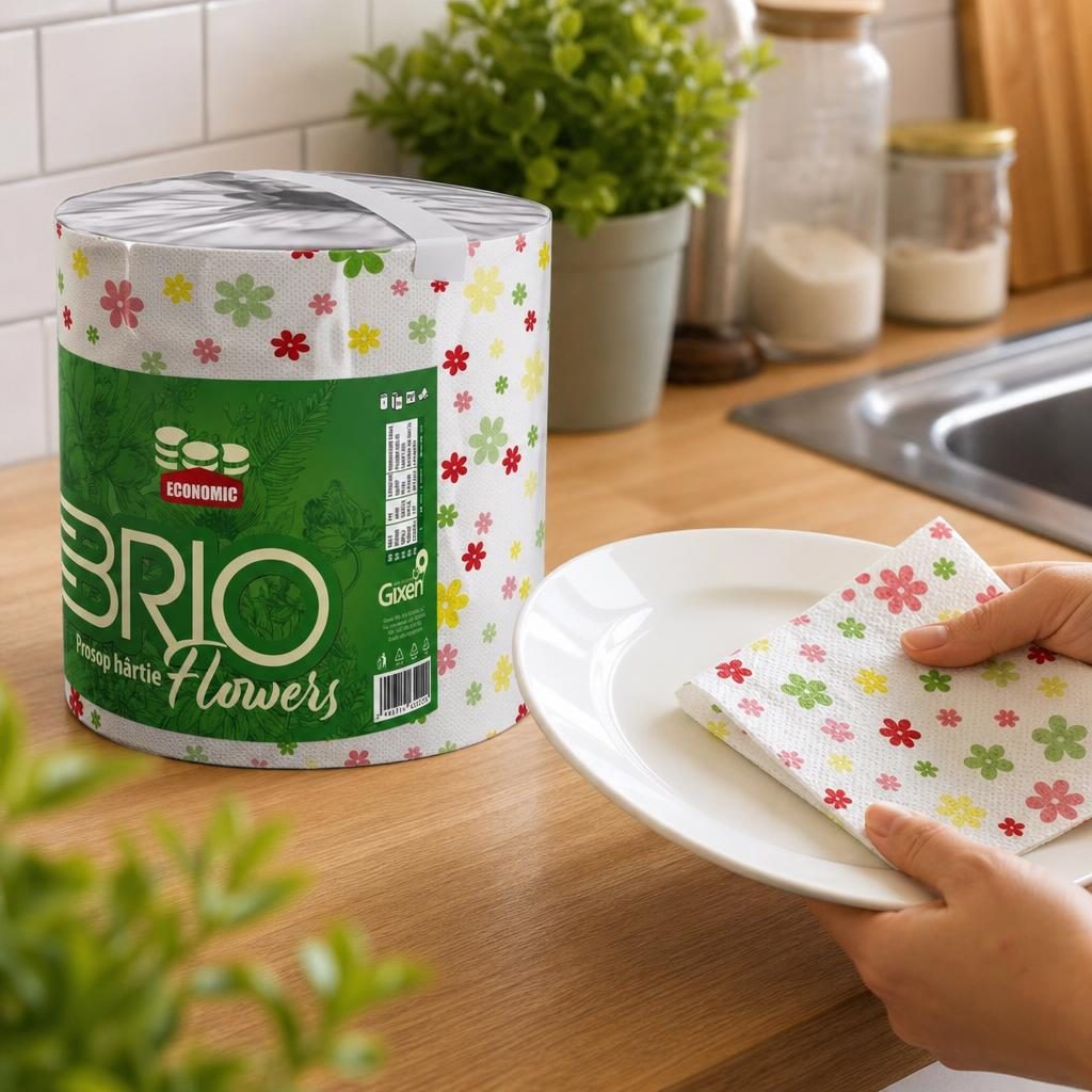 Brio Prosop Bucatarie 400 g 2 Straturi Flower