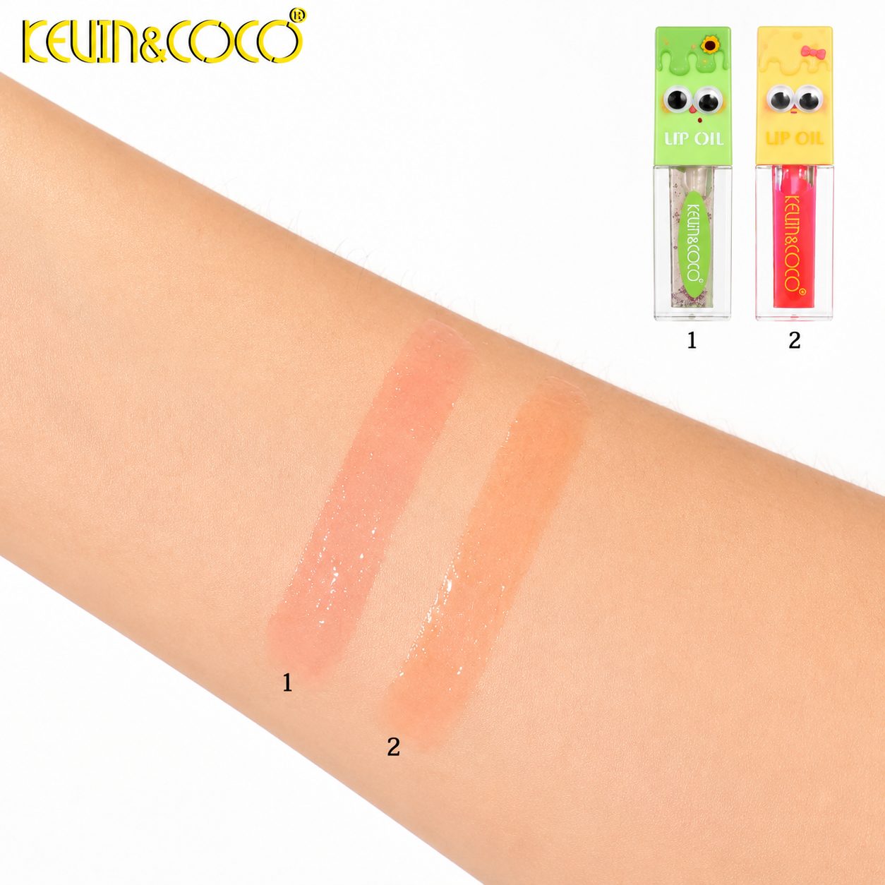 Ulei de Buze, Kevin&Coco, Lip Oil, Hidratant si Lucios, Efect Natural, Textura Usoara, Non-Lipicios, 27.1 g, 8.2 x 2 x 2 cm, Verde 2