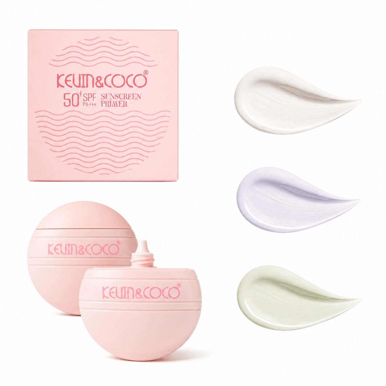 Crema Primer, Kevin&Coco, Baza pentru Machiaj, cu Protectie Solar SPF 50, Hidratare si Uniformizare, Textura Usoara, Efect Neted, Toate Tipurile de Ten, 8 x 7.8 x 3 cm, Alb 5