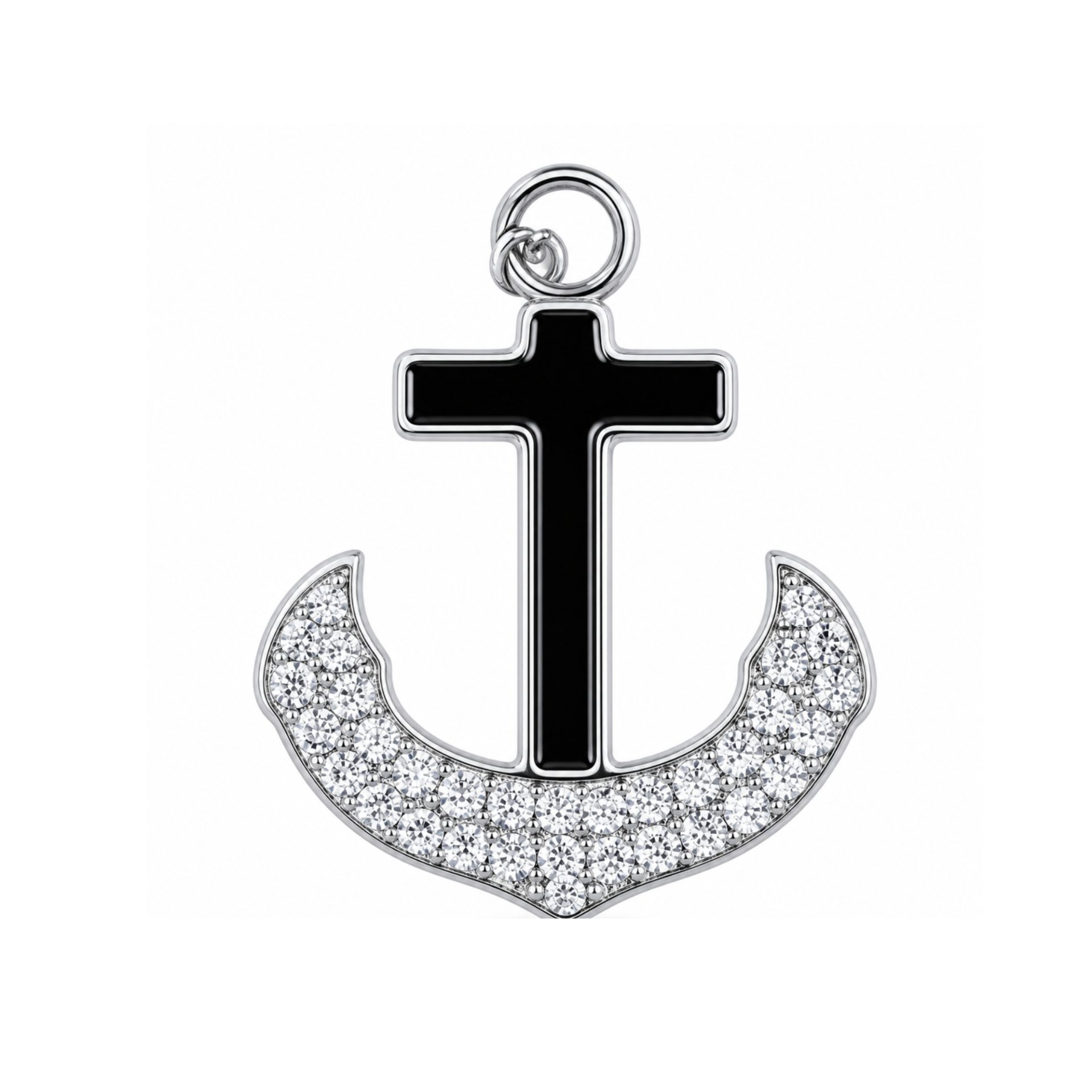 Pandantiv Jolie Silver argint 925 cruce-ancoră cu pietre zirconiu