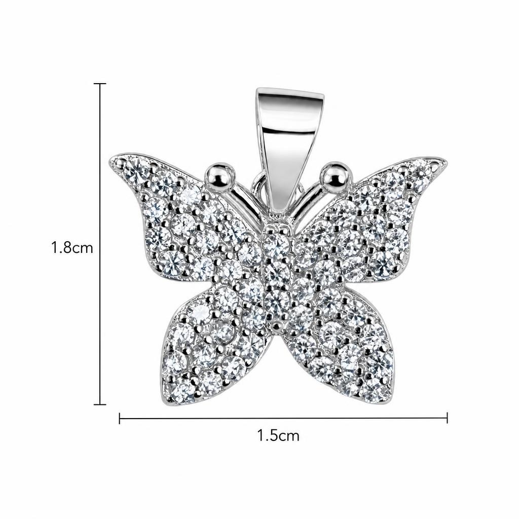 Dimensiuni pandantiv argint fluture 18 x 15 mm