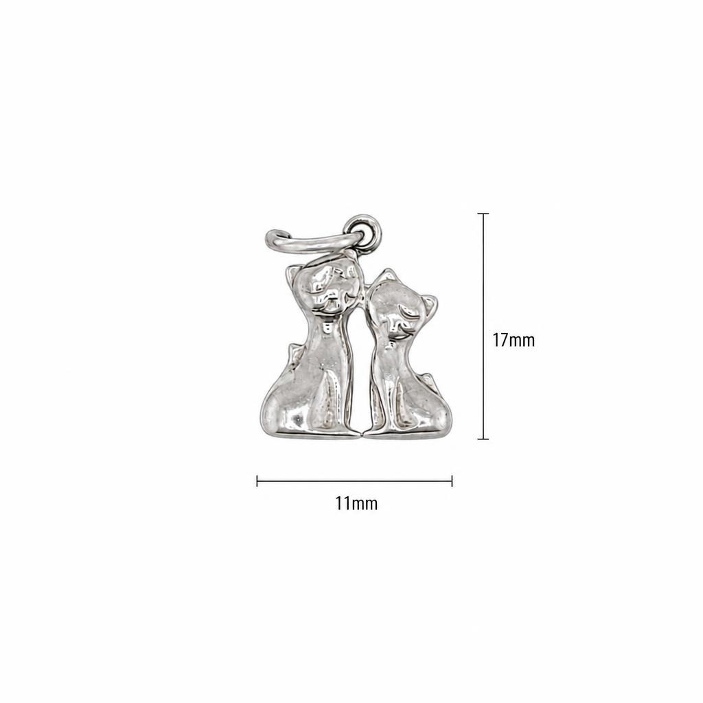 Pandantiv din Argint 925 Jolie Silver, Model Pisicute, 17 x 11 mm, 0.9 g