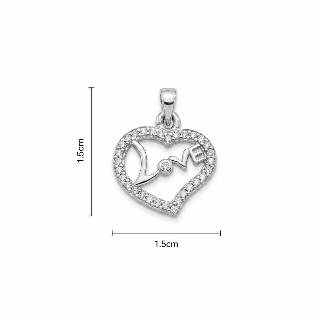 Pandantiv, Jolie Silver, Argint 925, Model Inima Love, 1.2 g, 1.5 x 1.5 cm