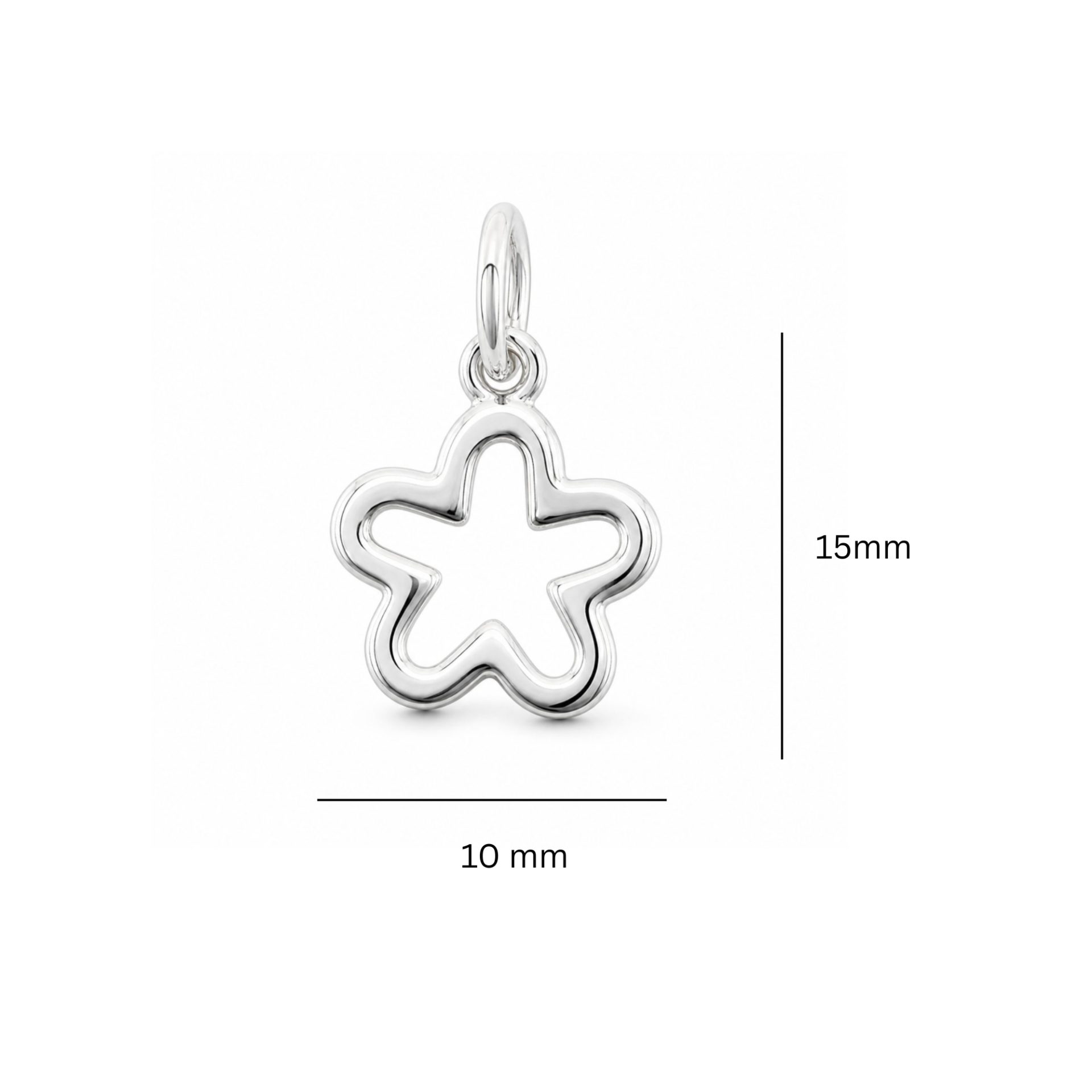 Pandantiv din Argint 925 Jolie Silver, Model Floare contur, 15 x 10 mm, 0.5 g 5